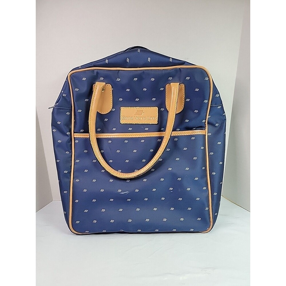 Vintage Royal Viking Line Travel Tote Bag Navy Blue Cruise Ship Bag